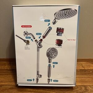 MakeFit Dual Shower Head Combo with Handheld Chrome High Pressure System
